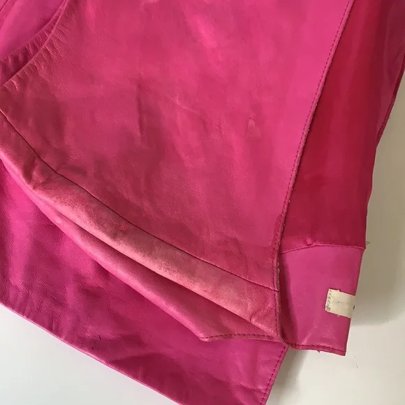 J BRAND Eberhardt Italian Lamb Leather Pink Vest S